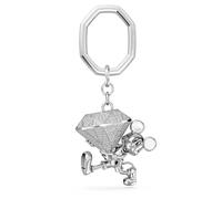 Swarovski Disney100, Llavero Disney Mickey Mouse, Pavé de Cristales Blancos, Baño de Rodio