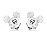Swarovski Disney100 Pendientes de Botón Disney Mickey Mouse, Cristales Transparentes, Baño de Rodio
