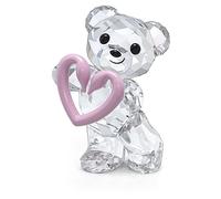Swarovski Figura Oso Kris Oso Una, Cristales y Metal, Con Color Rosa Claro