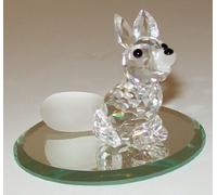 Swarovski Fox Mini Sitting 014955 - Cristal con hocico esmerilado y cola, ojos negros y nariz - Figura de animal - Cristal transparente - Decoración caprichosa para el hogar
