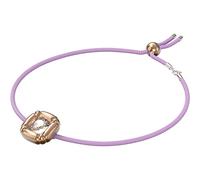 Swarovski Gargantilla Ajustable Dulcis para Mujer, con Cristal de Talla Cojín, Cristal Blanco, Cordón Violeta, Colección Dulcis de Swarovski