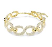 Swarovski Gargantilla Dextera, corte redondo, blanco, acabado oro de 18 quilates
