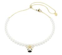 Swarovski Gargantilla Idyllia, Perla de cristal, Tallas mixtas, Abeja, Blanca, Baño tono oro