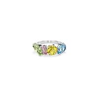 Swarovski Gema - Anillo de cóctel chapado en rodio para mujer, talla 52, multicolor, Cristal, Cristal