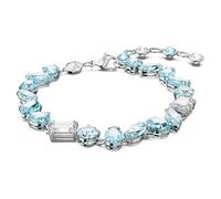Swarovski Pulsera Gema, Tallas mixtas, Azul, Baño de rodio