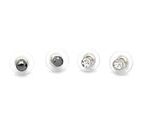 Swarovski Harley Stud - Pendientes de tuerca chapados en rutenio transparente/negro, juego de 2, talla única, Cristal, Crystal