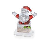 Swarovski Holiday Cheers, Decoración de Papá Noel y Chimenea, Figura de Papá Noel Deslizándose por una Chimenea, 349 facetas, con un Hábil Nivel de Detalle para su Diseño, Rojo