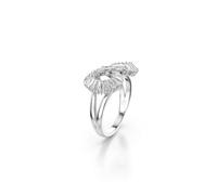 Swarovski Hyperbola Colección anillo cocktail, infinity, blanco, chapado en rodio