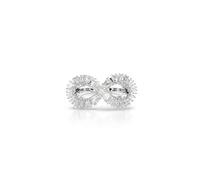 Swarovski Hyperbola Colección anillo cocktail, infinity, blanco, chapado en rodio