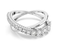 Swarovski Hyperbola Collezione Anello, Tagli misti, Bianco, Finitura tonalità argento
