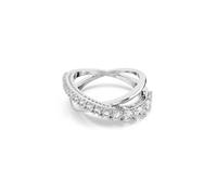 Anillo Hyperbola, Tallas mixtas, Blanco, Acabado en tono plateado 58