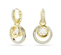 Swarovski Pendientes Hyperbola Talla redonda Blancos Baño tono oro