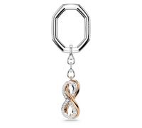 Swarovski Hyperbola Llavero, Motivo de Símbolo de Infinito Doble con Cristales Transparentes en Acabado de Metal Mixto, Parte de la Colección Swarovski Hyperbola
