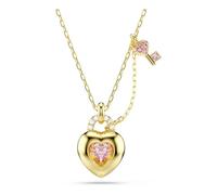 Swarovski Idyllia Colección, Mixed Cuts, Corazón With Key, Rosa, Acabado oro 18k