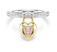 Swarovski Idyllia Collezione Anello con motivo, Tagli misti, Cuore, Rosa, Finitura in metallo misto