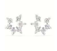 Swarovski Idyllia Pendientes de clip de copo de nieve chapados en rodio