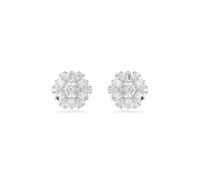 Swarovski Idyllia - Pendientes de tuerca, diseño de copo de nieve, chapados en rodio, color blanco