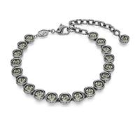 Pulsera Imber Tennis, Talla redonda, Negra, Baño de rutenio M