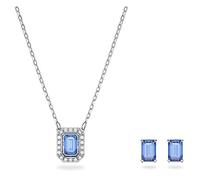 Swarovski Juego de Pendientes y Colgante Millenia para Mujer, Cristal Azul, en Baño de Rodio, Colección Millenia de Swarovski