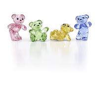 Swarovski Kris Figura Oso Set 30 cumpleaños, Cristales en Rosa, Verde, Amarillo y Azul de la Colección Kris Bear