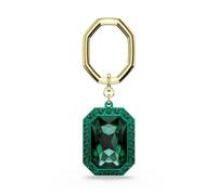 Swarovski Llavero, Cristal Verde Talla Octogonal en un Engaste con Acabado de Metal Mixto, Inspirado en la Colección Lucent