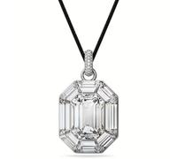 Swarovski Lucent - Colgante de corte octágono para mujer, color blanco, 65-75 cm, Algodón, Cristal