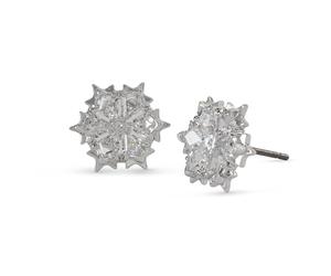Swarovski Magic Evolution Colección pendientes de botón, copo de nieve, chapado en rodio
