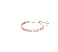 Swarovski Pulsera Tennis Matrix, Talla redonda, cierre bola deslizante, baño oro rosa, blanca