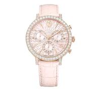 Swarovski Matrix Colección Reloj cronógrafo, Swiss Made, Correa de Piel, Acabado Tono Oro Rosa