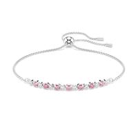 Swarovski Matrix Pulsera, Talla Redonda, Rosa, Baño De Rodio