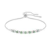 Swarovski Matrix Pulsera, Talla Redonda, Verde, Baño De Rodio