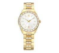 Swarovski Reloj Matrix con fecha, Swiss Made, pulsera de metal, acabado tono dorado