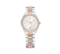 Swarovski Reloj Matrix - Fabricado en Suiza, con fecha, pulsera metal oro rosa, acabado metal mixto