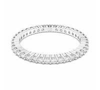 Swarovski Anillo Vittore, talla redonda, blanco, acabado en tono plateado, 52
