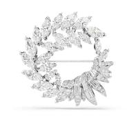 Swarovski Mesmera Broche, Talla Marquesa, Blanco, Baño De Rodio