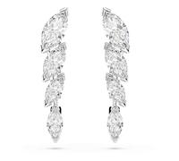 Swarovski Mesmera Pendientes, Talla Marquesa, Blanco, Baño De Rodio