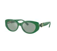 Swarovski Mujer Sunglass SK6002 - Color del Marco: Verde Oscuro, Color de la Lente: Espejo azul celeste interior y plateado