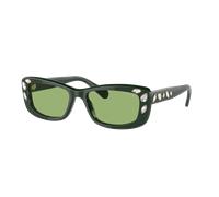 Swarovski Mujer Sunglass SK6008 - Color del Marco: Verde Oscuro, Color de la Lente: Verde Oscuro