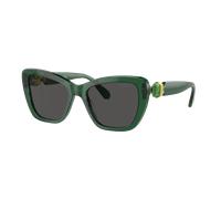 Swarovski Mujer Sunglass SK6018 - Color del Marco: Verde oscuro transparente, Color de la Lente: Gris Oscuro