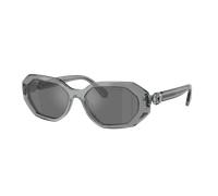 Swarovski Mujer Sunglass SK6028 - Color del Marco: Gris oscuro transparente, Color de la Lente: Gris Espejado Negro