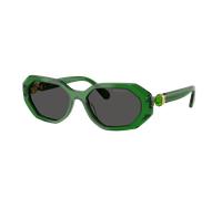 Swarovski Mujer Sunglass SK6028 - Color del Marco: Verde Transparente, Color de la Lente: Gris Oscuro