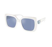 Swarovski Mujer Sunglass SK6001 - Color del Marco: Blanco, Color de la Lente: Azul Claro Espejado Plata