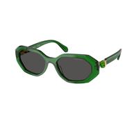 Swarovski Mujer Sunglass SK6028 - Color del Marco: Verde Transparente, Color de la Lente: Gris Oscuro