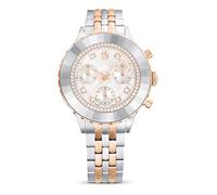 Swarovski Octea 5672937 Chrono - Reloj de Pulsera Suiza con Pulsera de Metal Dorado Rosa y Acabado en Mezcla de Metal, Plata y Oro Rosa, Moderno, Plata y Oro Rosa, Moderno