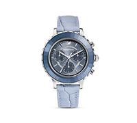 Swarovski Reloj Octea Lux Chrono, correa de piel, Azul, Acero inoxidable
