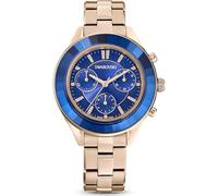 Swarovski Octea Lux Crystal Watch - Reloj cronógrafo de Cuarzo para Mujer con Correa de Piel, Color Oro Rosa