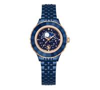 Swarovski Octea Reloj Lunar, Swiss Made, Pulsera De Metal, Azul, Acabado Azul