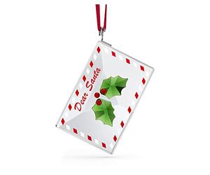 Swarovski Ornamento Carta para Papá Noel, con Cristal Swarovski Brillante, Colección Holiday Cheers de Swarovski