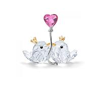 Swarovski Pájaros inseparables, corazón Rosa, Cristal, Multicolor, 7,4 cm