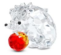Swarovski Peaceful Countryside Hedgehog with Apple Figurine, Clear and Red Crystals, Part of The Peaceful Countryside Collection